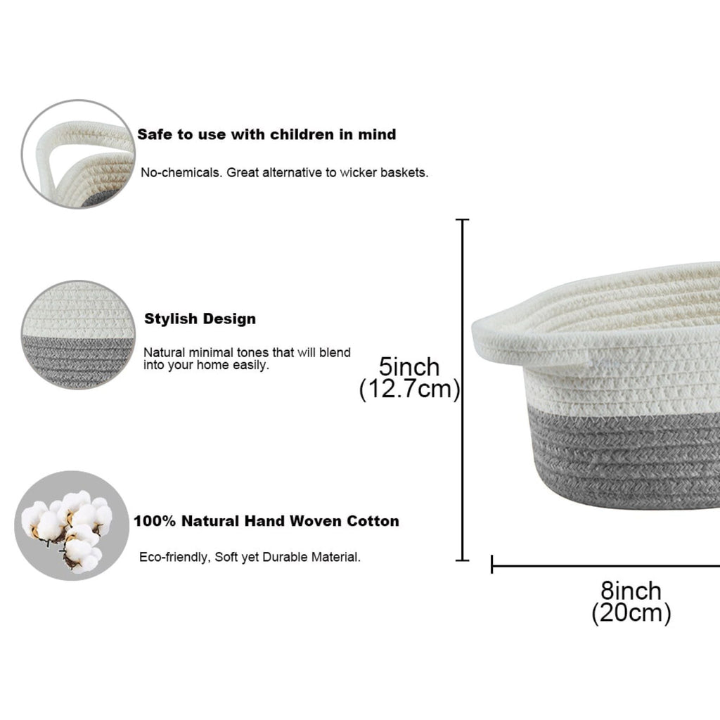 Storepavo Small Cotton Rope Baskets, Set of Two - image 3