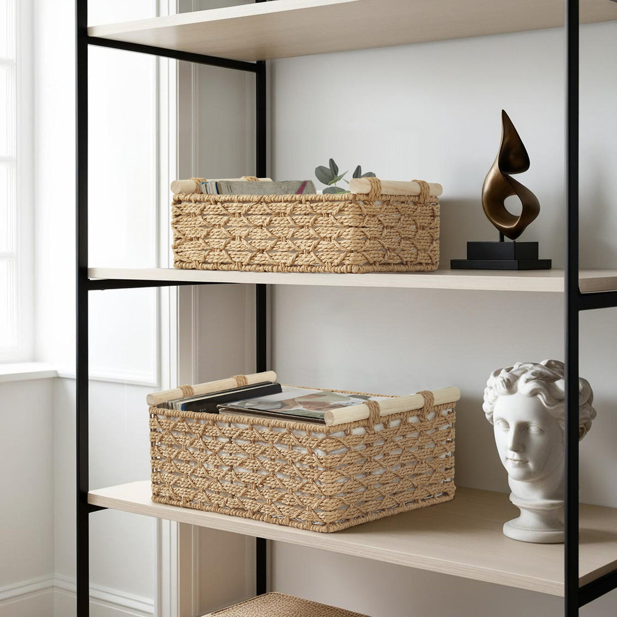 Storepavo Boho Paper-Rope Storage Baskets - image 10