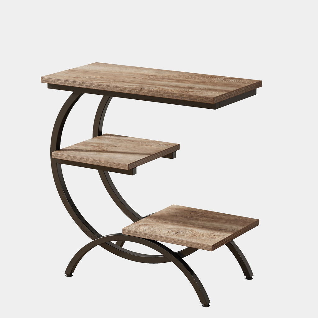 Storepavo Industrial Side Table with Storage Shelves - image 7