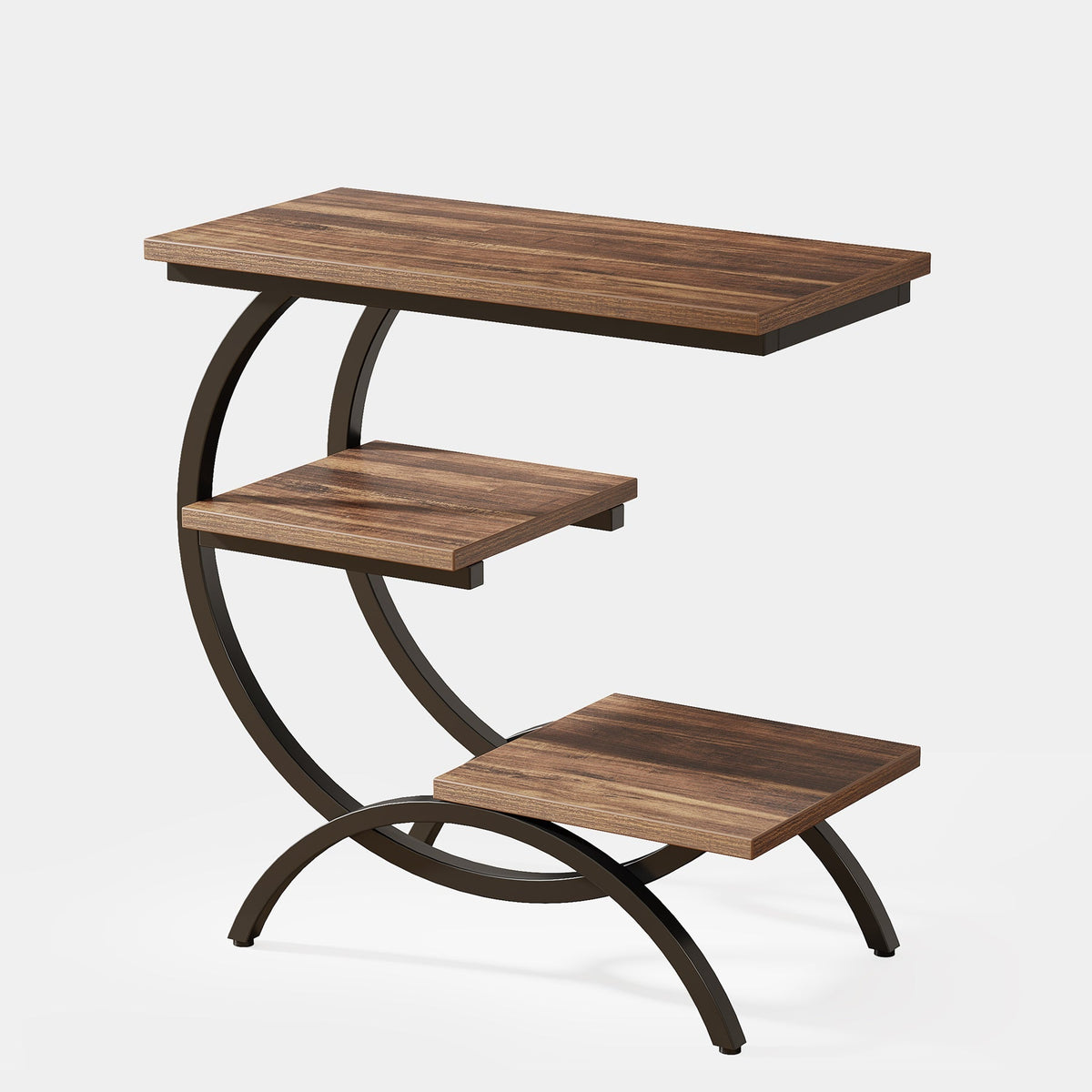 Storepavo Industrial Side Table with Storage Shelves - image 1