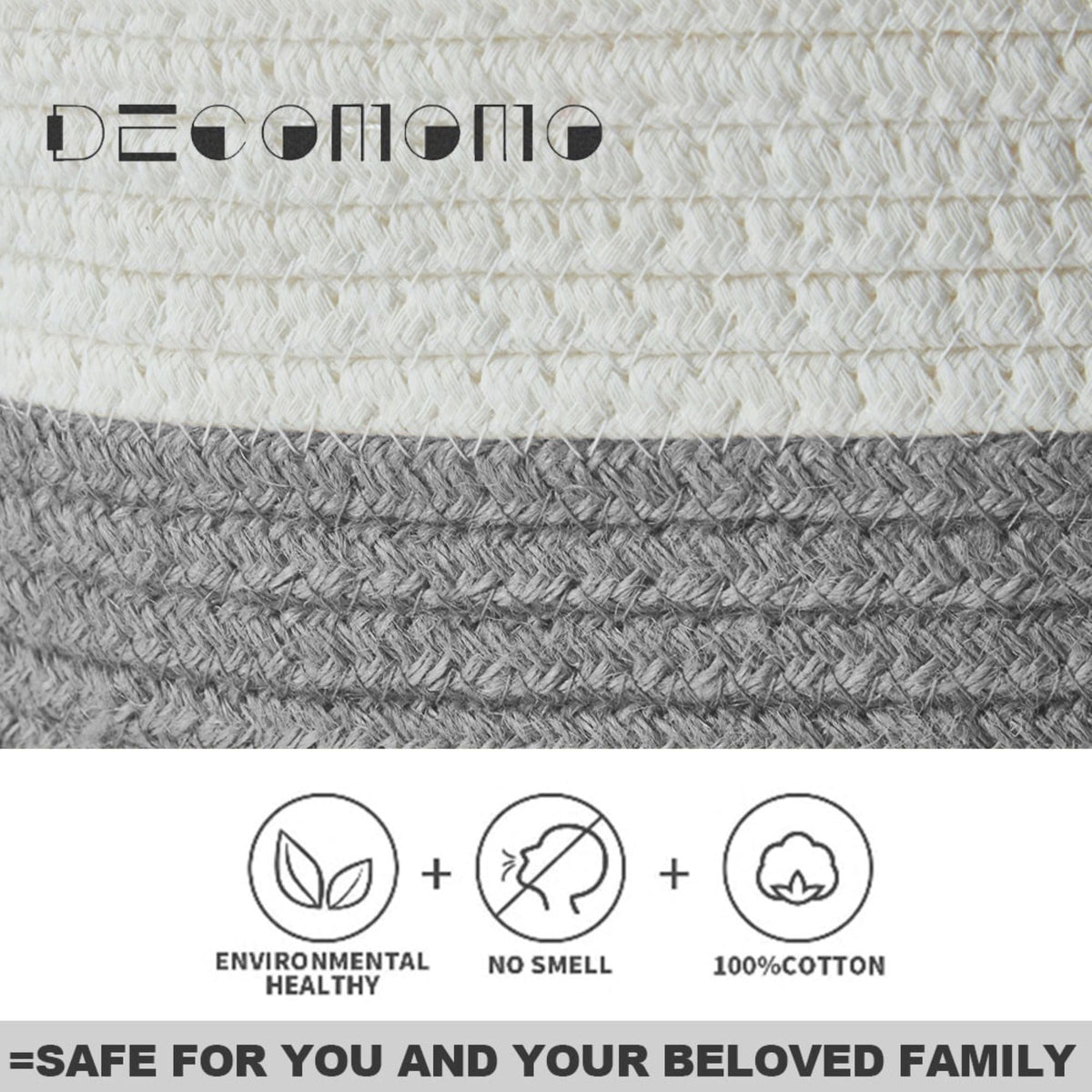 Storepavo Small Cotton Rope Baskets, Set of Two - image 4