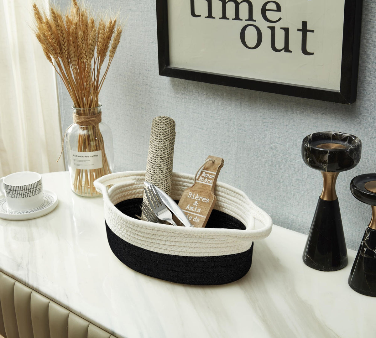 Storepavo Small Cotton Rope Baskets, Set of Two - image 1