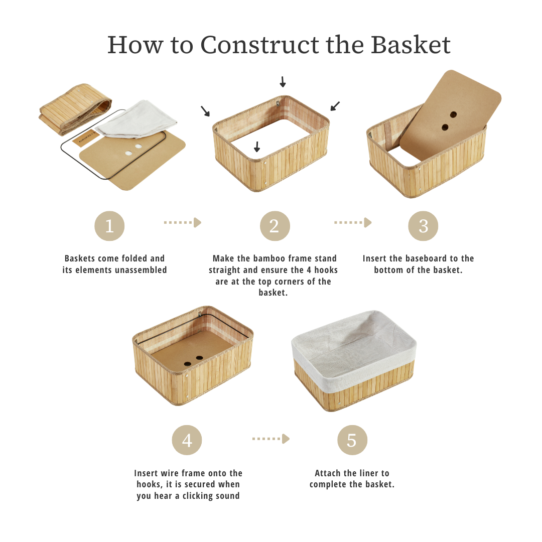 Storepavo Bamboo Storage Baskets with Removable Linen, Set of Three - image 5
