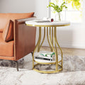 Storepavo 2-Tier Round End Table with Metal Frame - image 1