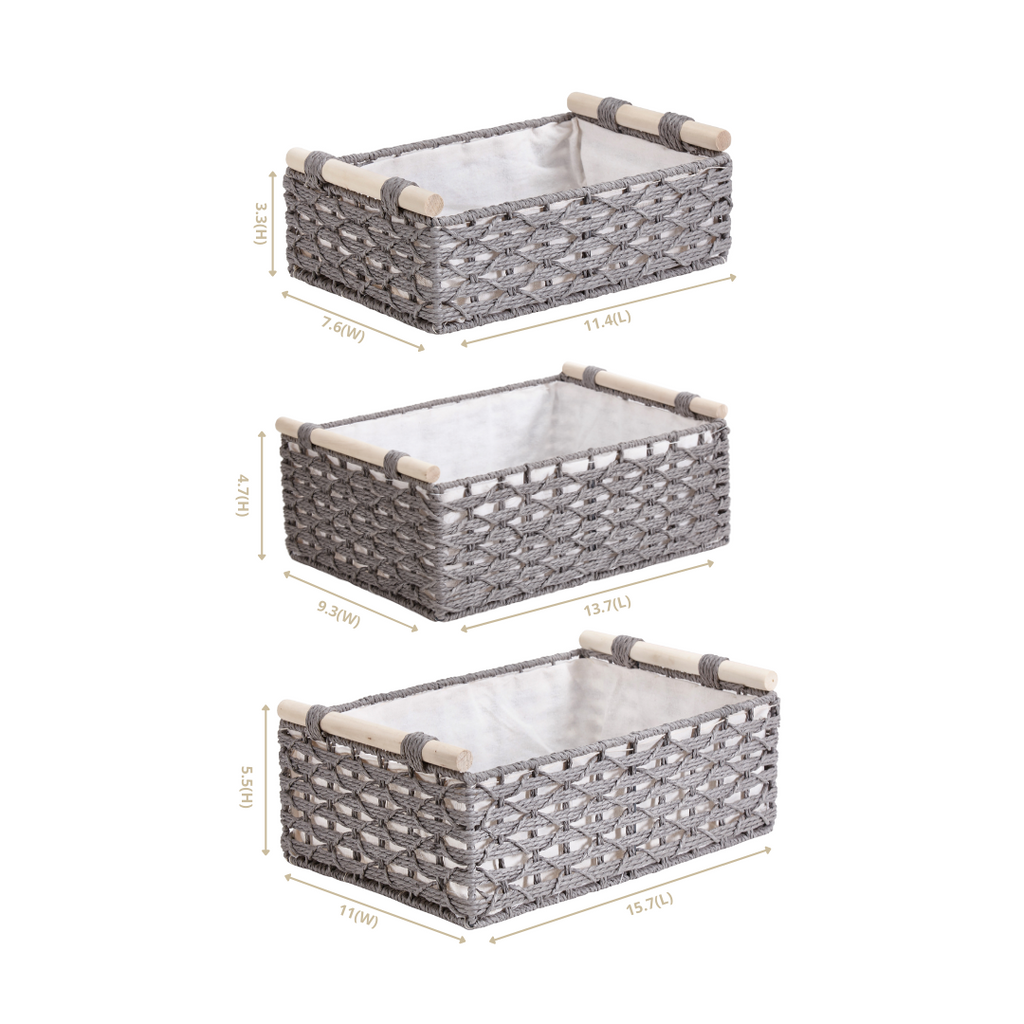Storepavo Boho Paper-Rope Storage Baskets - image 5