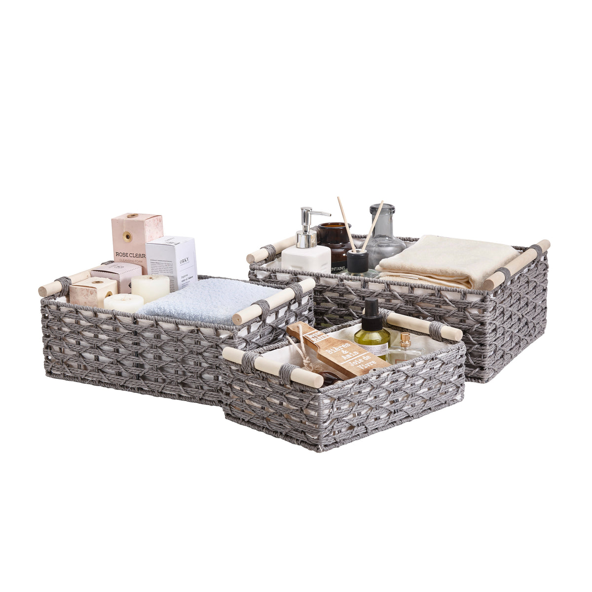 Storepavo Boho Paper-Rope Storage Baskets - image 2