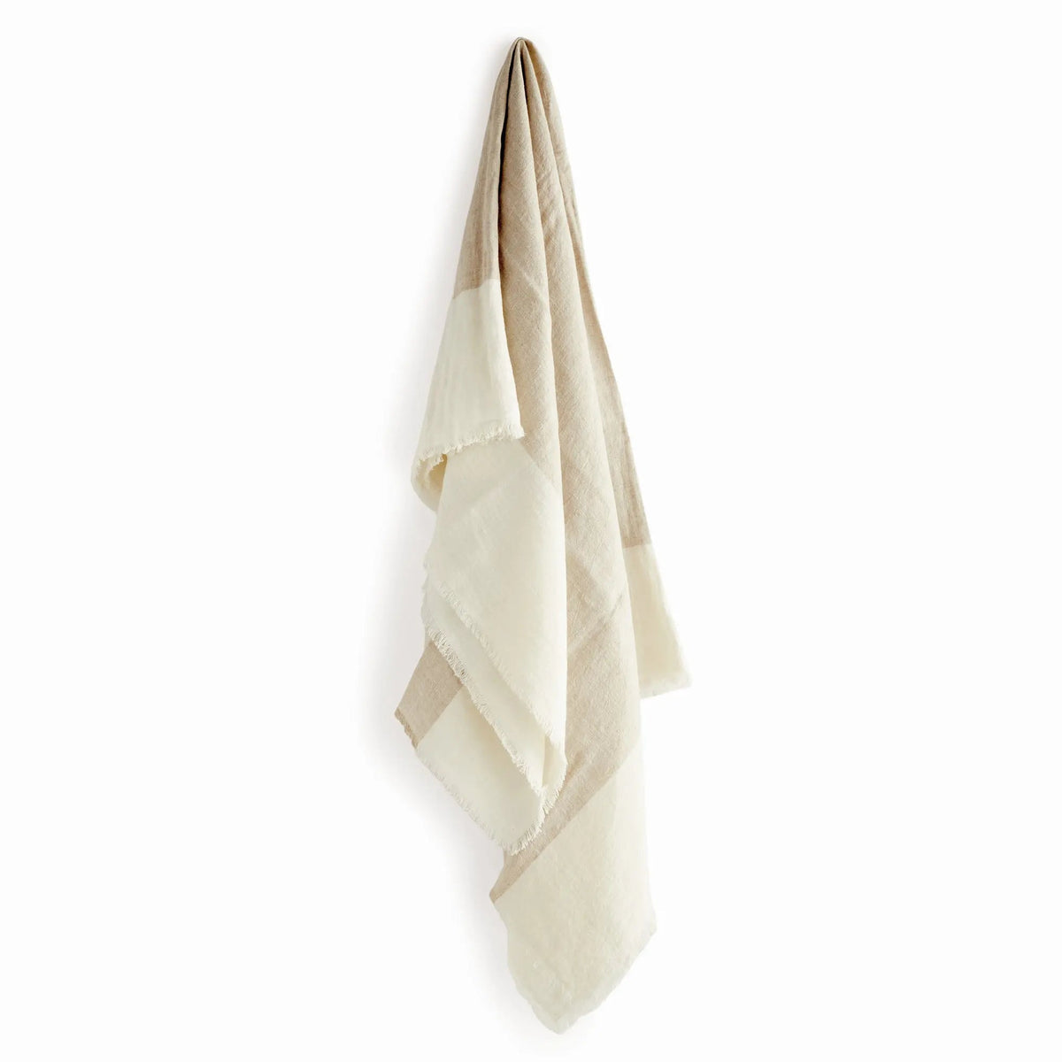 Storepavo Anika European Linen Throw – Flax/Ivory or Flax/Charcoal - image 1