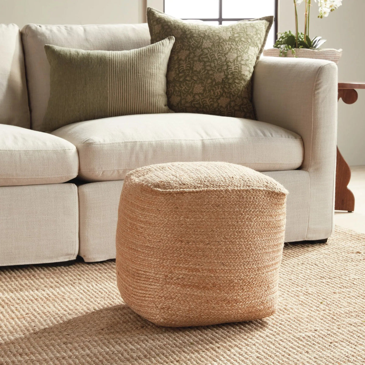 Storepavo Jute Pouf – Natural Woven Floor Cushion, Round or Square - image 7
