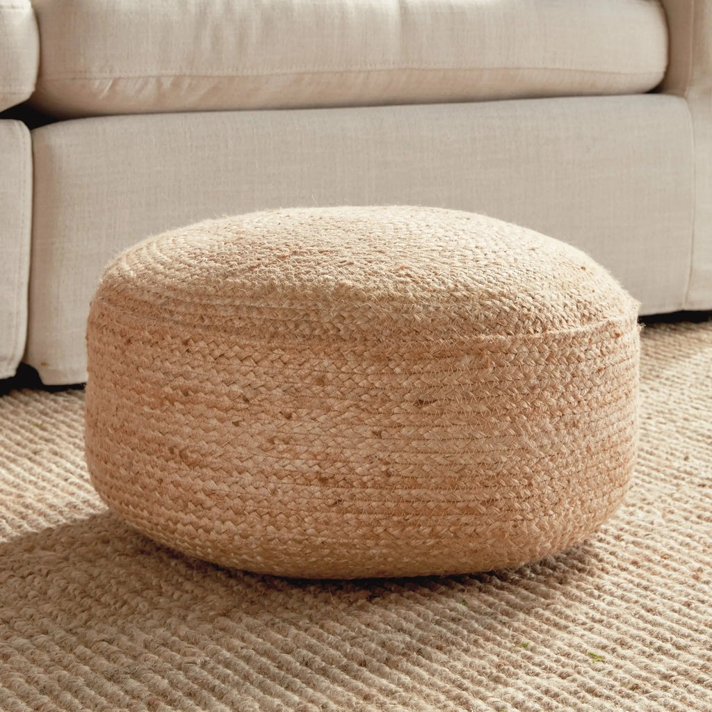 Storepavo Jute Pouf – Natural Woven Floor Cushion, Round or Square - image 2