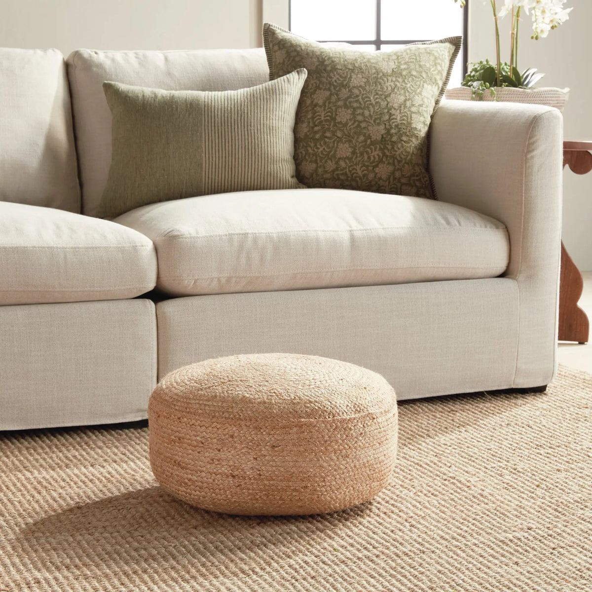 Storepavo Jute Pouf – Natural Woven Floor Cushion, Round or Square - image 4