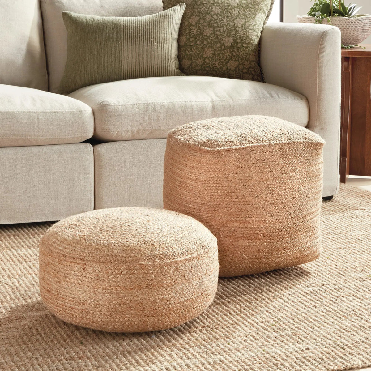 Storepavo Jute Pouf – Natural Woven Floor Cushion, Round or Square - image 9