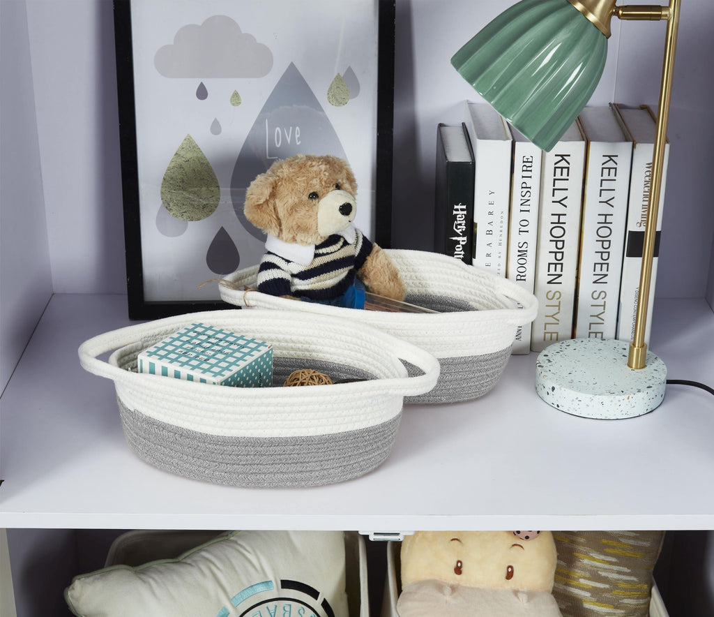 Storepavo Small Cotton Rope Baskets, Set of Two - image 2