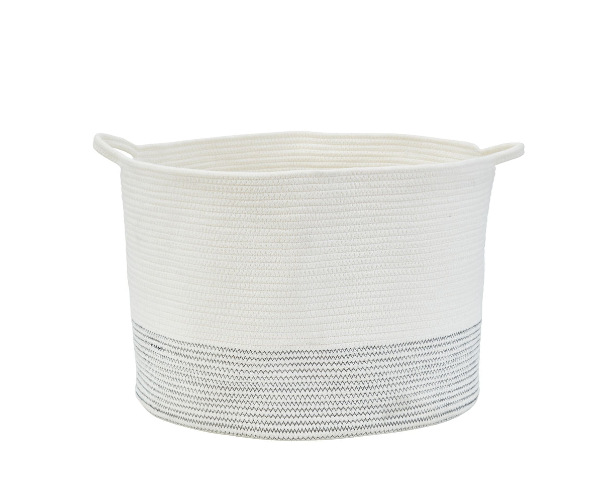 Storepavo Large Cotton Rope Baskets with Handles, Set of Two - image 2