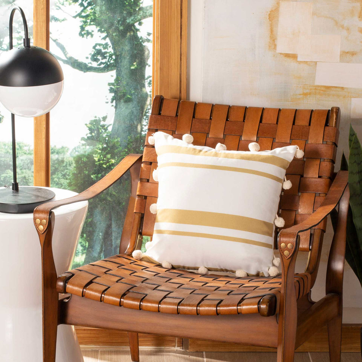 Storepavo Jirina White & Gold Pillow - image 3