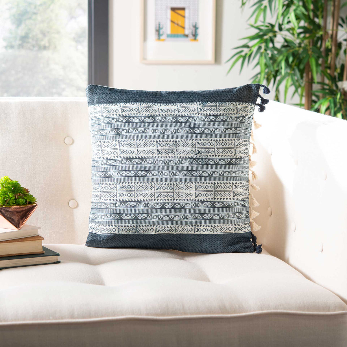 Storepavo Linnet Deep Blue & Gray Pillow - image 3
