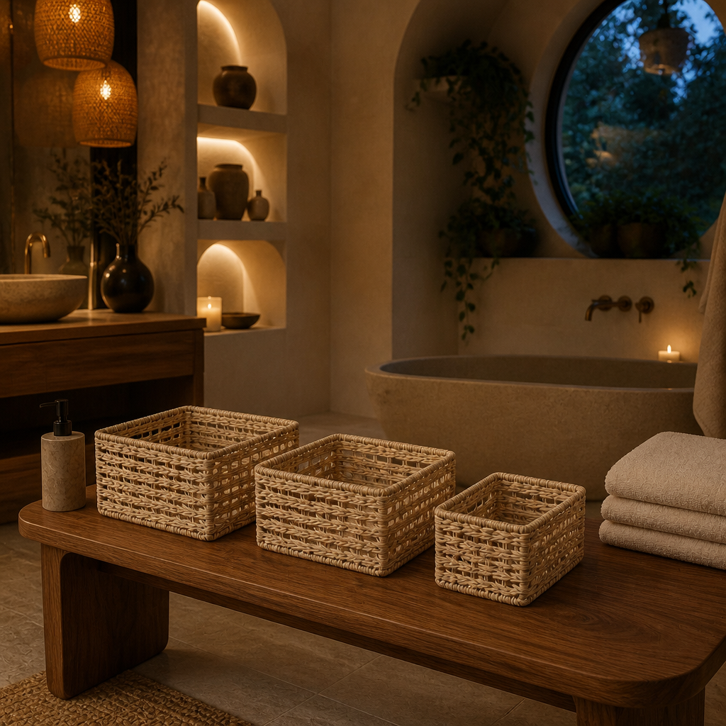 Three-Piece Natural Rattan Nesting Basket Set - image 3