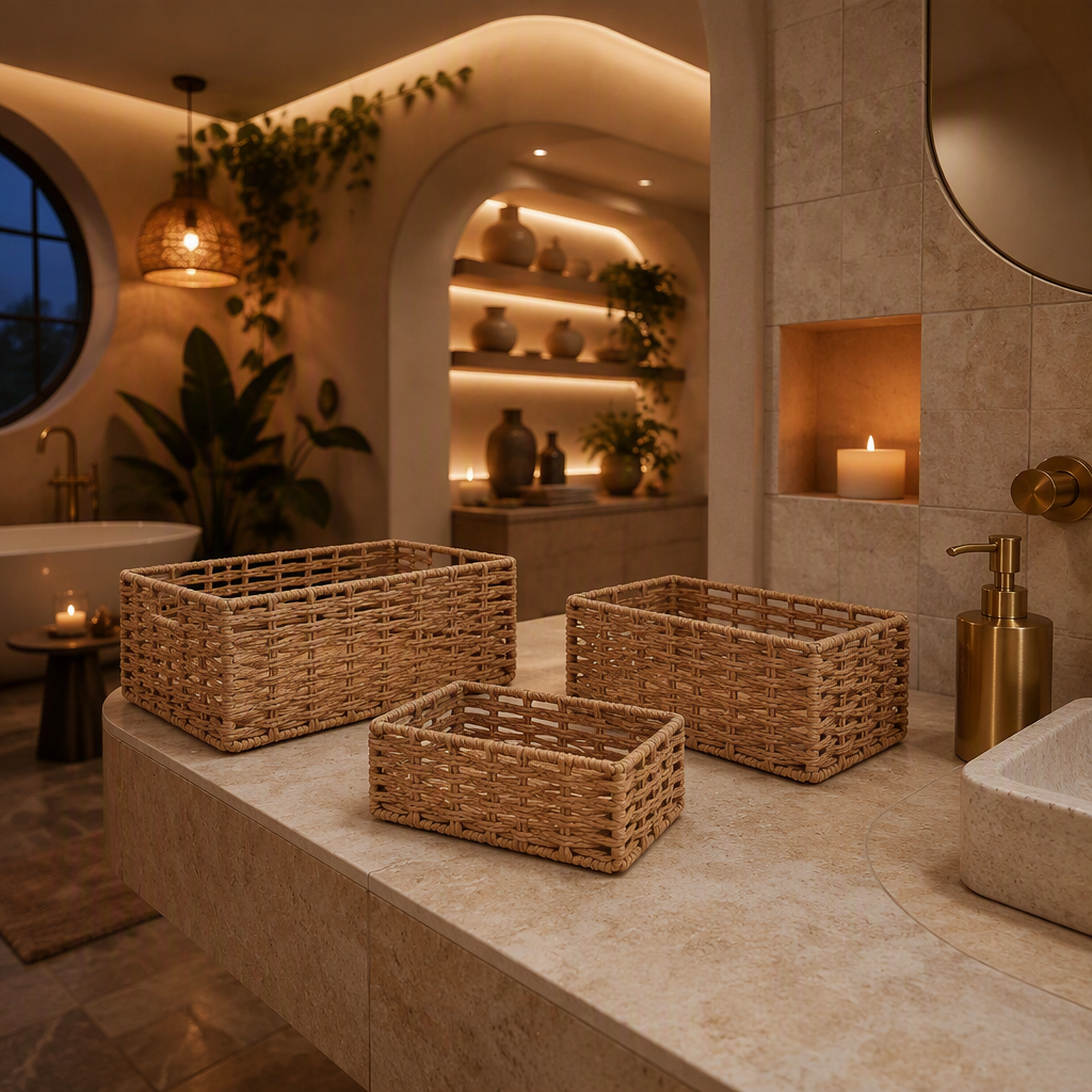 Three-Piece Natural Rattan Nesting Basket Set - image 4