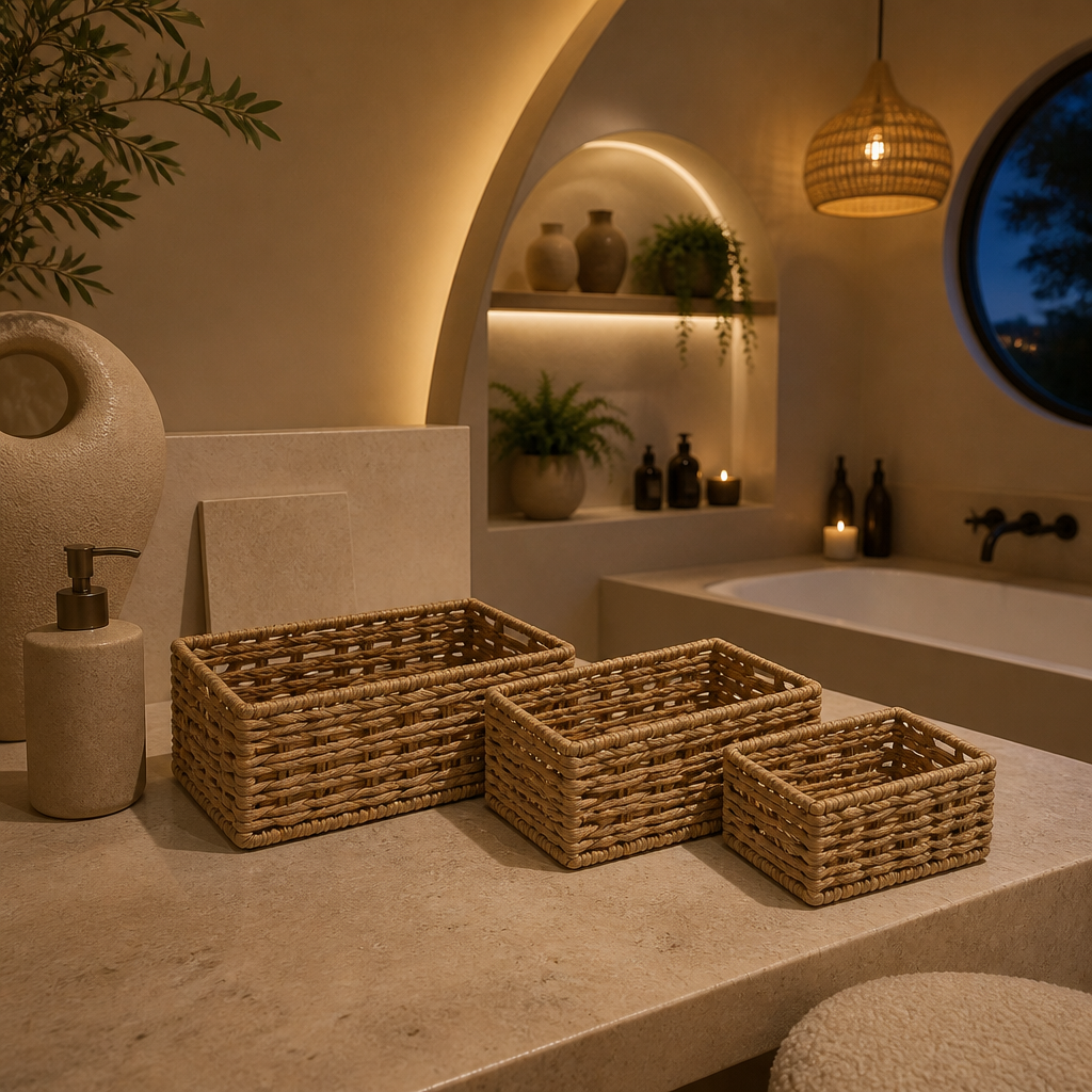 Three-Piece Natural Rattan Nesting Basket Set - image 5