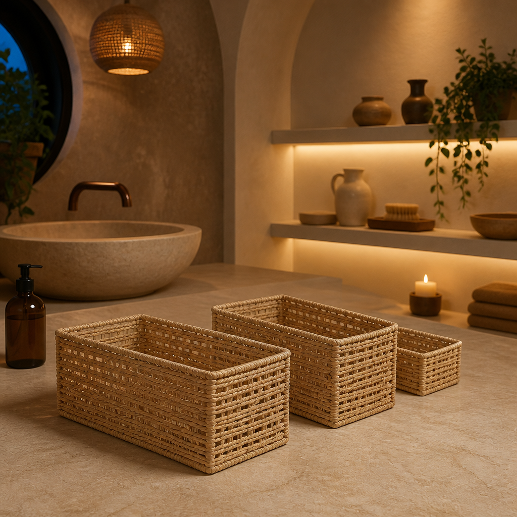 Three-Piece Natural Rattan Nesting Basket Set - image 7