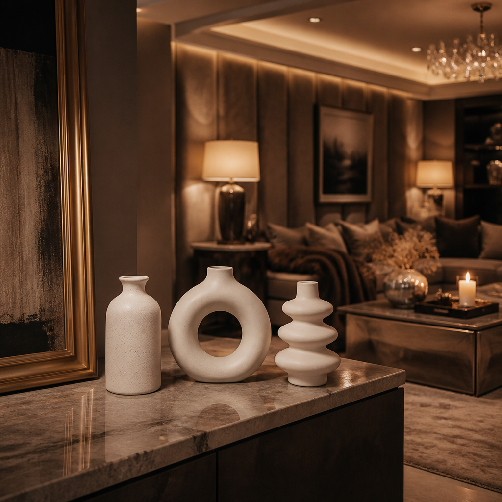 Three-Piece Sculptural Ceramic Vase Set - image 5
