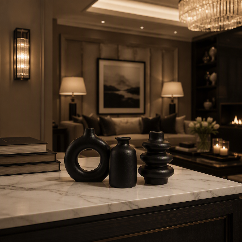 Three-Piece Sculptural Ceramic Vase Set - image 7