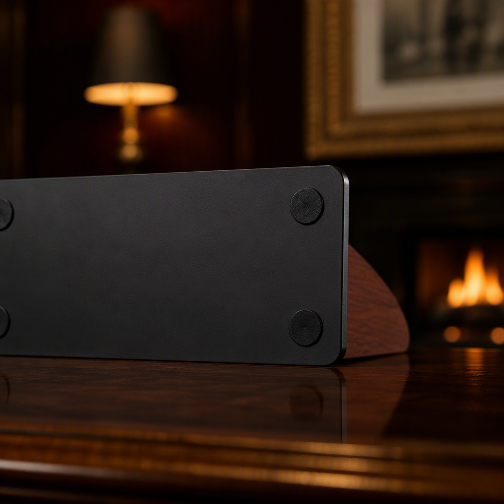 Walnut-Brown Wood and Black Steel Bookends, Pair - image 5
