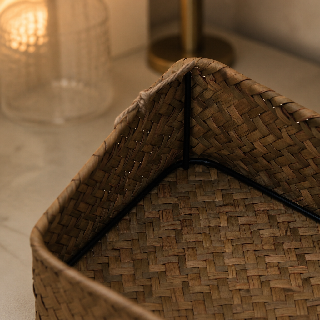 Lidded Seagrass Storage Baskets, Set of Two - image 4