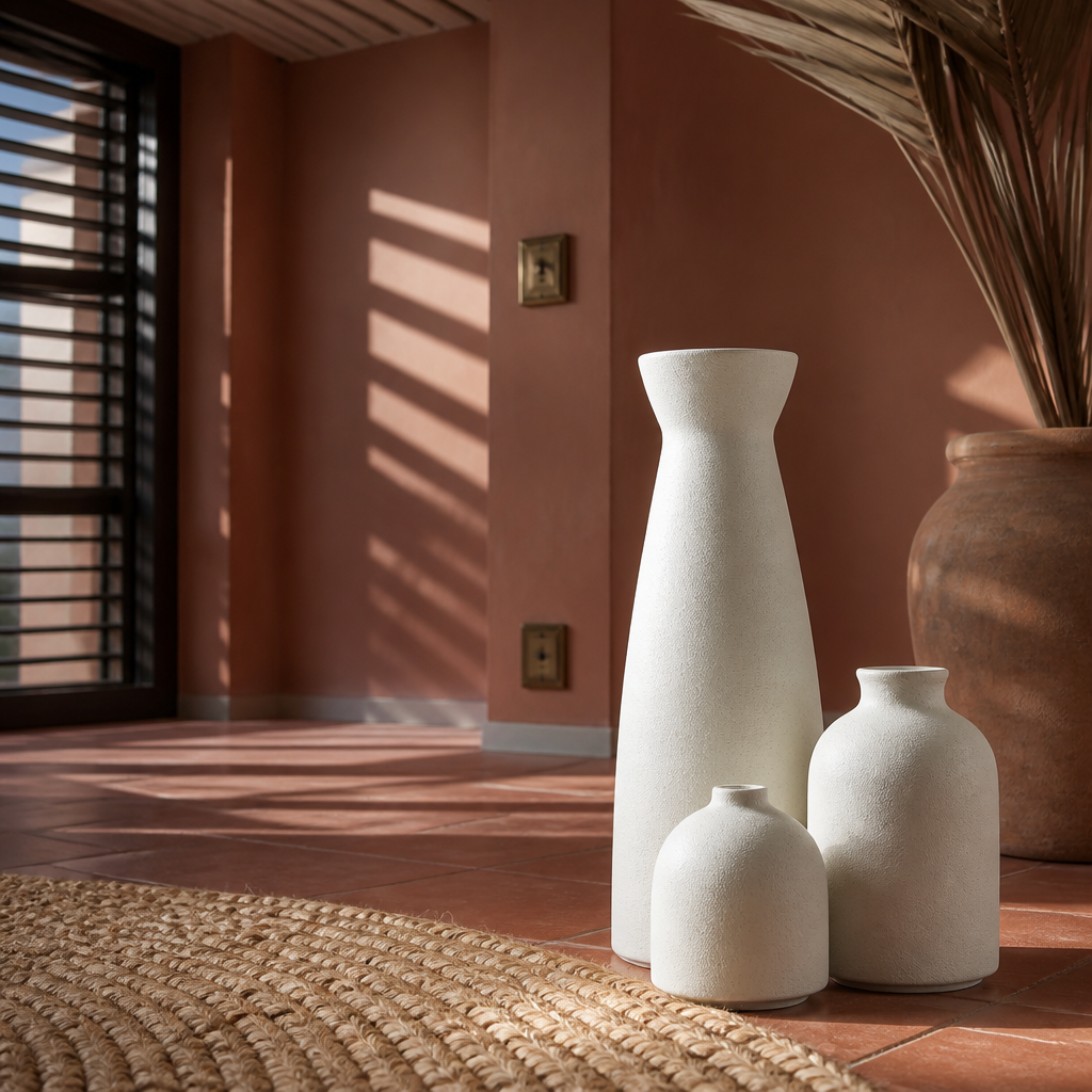 Three-Piece Speckled Ceramic Bottle Vase Set - image 3