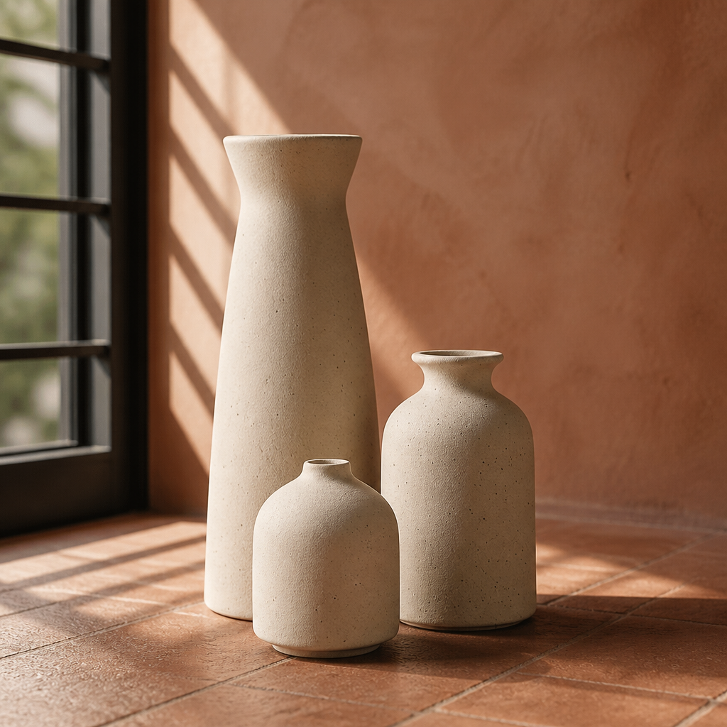 Three-Piece Speckled Ceramic Bottle Vase Set - image 7