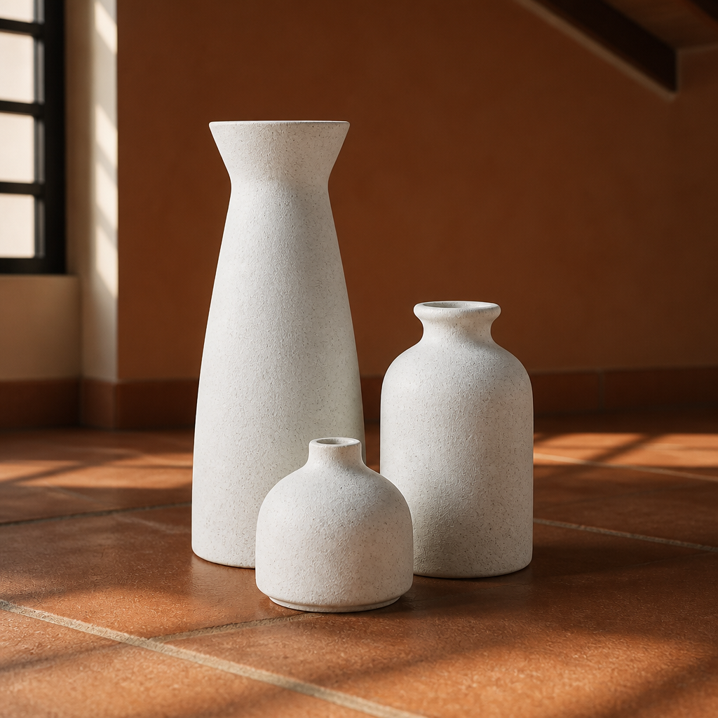 Three-Piece Speckled Ceramic Bottle Vase Set - image 8