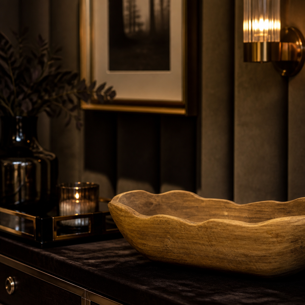 Mid-Brown Paulownia Wood 15-Inch Dough Bowl - image 5